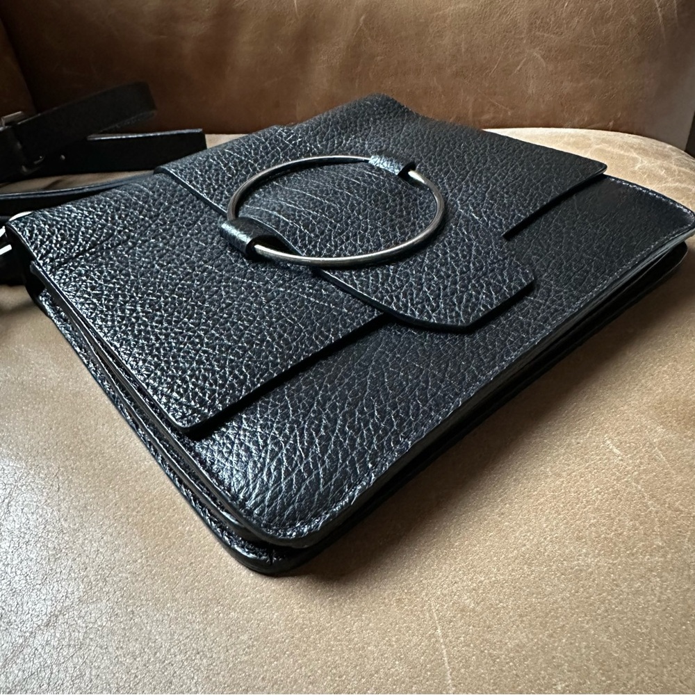Lia Numa Designer Pebbled Leather Buckle Designer Italy Bag Satchel Crossbody View 5